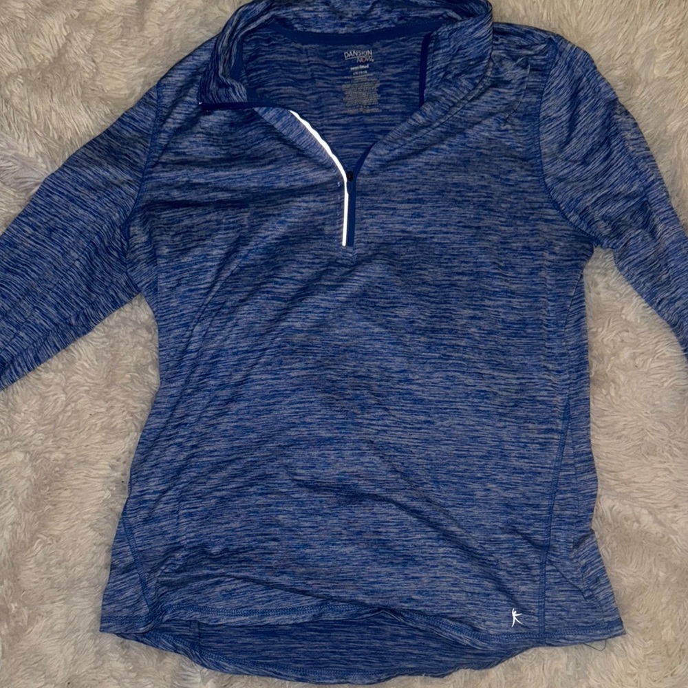 Danskin Now Heathered Blue Quarter-Zip Pullover